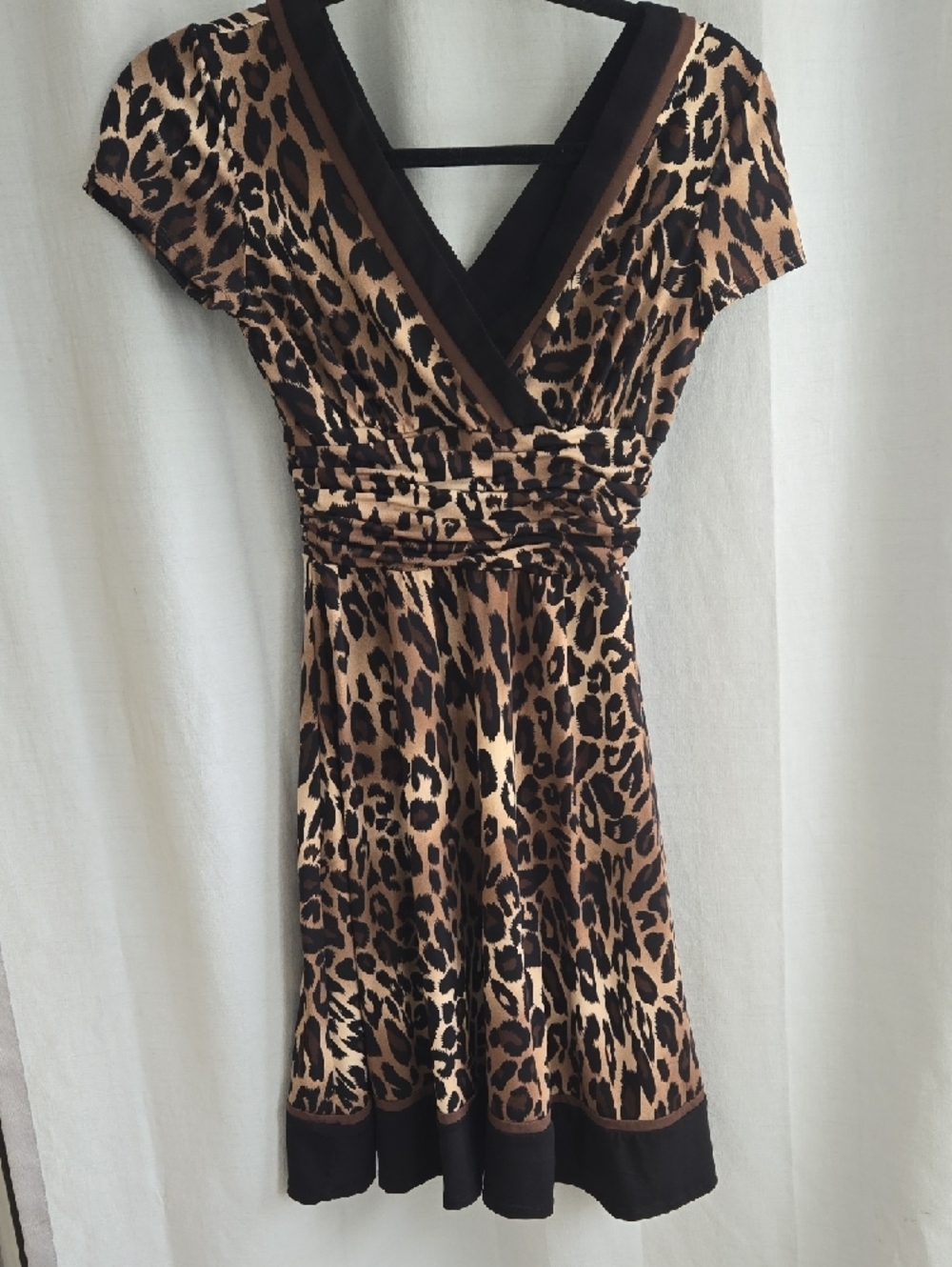 Studio One Leopard Print Midi Dress - Brown & Black In EUC - Picture 5 of 10